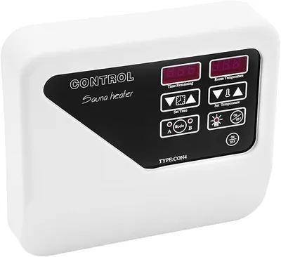 Produktbild von Saunasteuergerät, Saunaofen Temperaturregler mit Temperaturfühler 40-105?, Saunaofen Digital Controller für 3-9KW Saunaöfen 8 Stunden Standby 4 Stunden Betrieb für Sauna Zuhause