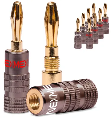 Produktbild von Bananenstecker 4mm schraubbar vergoldet 10x Stecker NEXMEX für Lautsprecherkabel