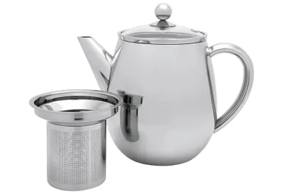 Produktbild von BREDEMEIJER Teekanne Duet EVA Glasdeckel und Filter 1,1l doppelwandig Edelstahl glänzend