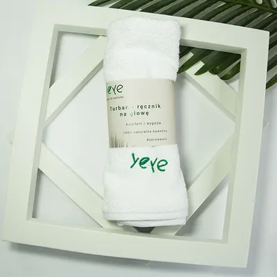 Zdjęcie produktu dla Turban - ręcznik na głowę 100% naturalna bawełna Yeye Biały