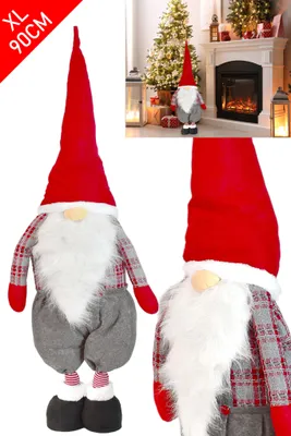 Produktbild von XL 90cm Wichtel Weihnachtswichtel Weihnachten Figur Schwedischer Weihnachtsmann Santa Tomte Gnom Zwerg Deko