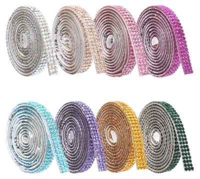 8 Rollen selbstklebende Strasssteine, Glitzersteine, DIY-Dekoration