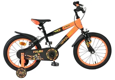 Produktbild von Volare Strike Kinderfahrrad - Jungen - 16 Zoll - Schwarz Orange - Zwei Handbremsen