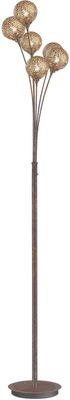 Stehlampe - Goldgelb - Rostfarben - Metall - 6-flammig - H 184 cm