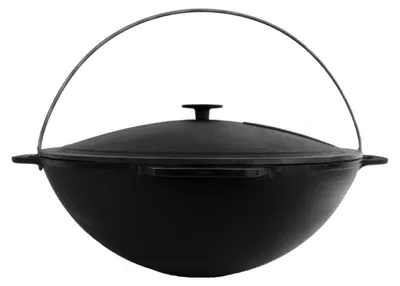 Produktbild von 12L Kazan Schwenktopf Gusseisen Kasan mit Deckel aus Gusseisen Campingtopf Kessel