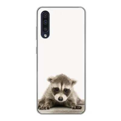 Produktbild von MuchoWow® Handyhülle Schutzhülle Hülle für Samsung Galaxy A30s Waschbär - Tiere - Jungen - Mädchen Silikon Softcase Handy Hülle - Karteninhaber