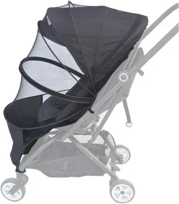 Productafbeelding van Zwart vliegengaas met voetenzak voor Babyzen Yoyo 2 en Yoya