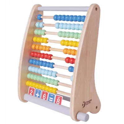 Zdjęcie produktu dla CLASSIC WORLD Drewniane liczydło + działania matematyczne 46 el.
