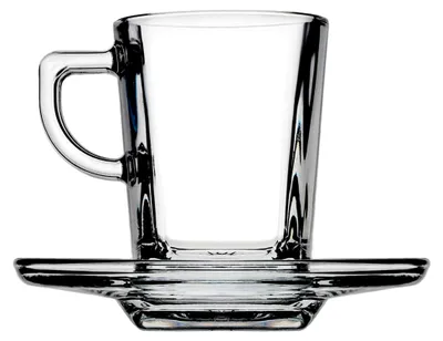 Produktbild von Espressotassen mit Unterteller, Glas, Transparent, 6 Stück