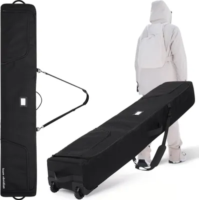 Produktbild von team obsidian Snowboard und Ski Tasche bis 175cm - Snowboardtasche - Boardbag für 175cm Skier oder Snowboards - aus wasserdichtem 600D Oxford
