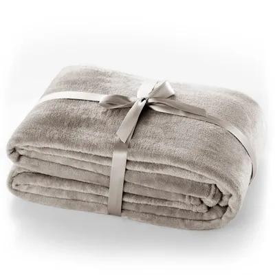 Produktbild von Kuscheldecke Tagesdecke Weich Wohndecke Sofadecke Decke  240 GSM Mic 160x210 cm Cappuccino
