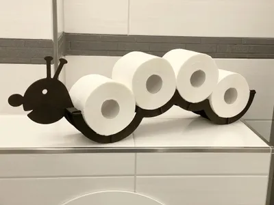 Produktbild von DanDiBo Držiak toaletného papiera Drevo Čierna húsenica Držiak toaletného papiera Nástenný držiak WC rolky Náhradný držiak rolky