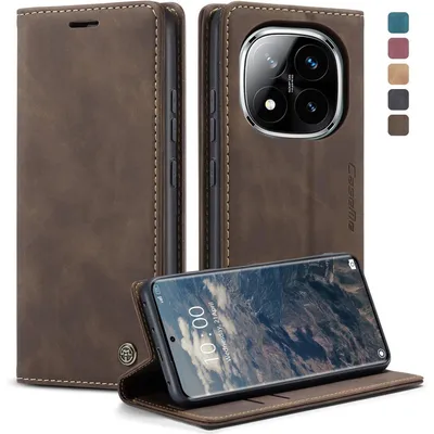 Immagine prodotto di Custodia a libro in ecopelle per Xiaomi Redmi Note 14 Pro 5G/Pro Plus 5G, con porta carte, funzione stand e design in