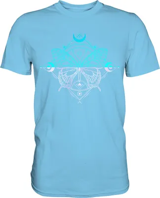 Produktbild von Mondsichel Frauen Schmetterling T-Shirt – Sky Blue / XL