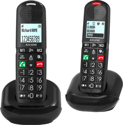 Immagine prodotto di Alcatel XL685 DUO Telefono Cordless DECT Nero con 2 Portatili