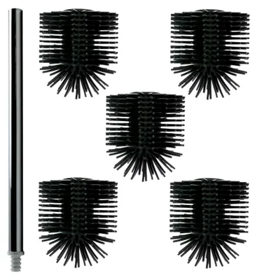 Produktbild von 5 Stück Ersatzbürstenkopf Silikonbürste mit Edelstahlgriff 26 cm