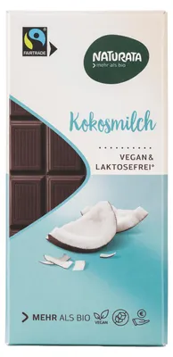 Produktbild von Schokoladenkuvertüre - Kokosmilch vegan & laktosefrei 100g