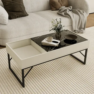 Zdjęcie produktu dla Stolik kawowy Vicco Lunero Kremowy 105 x 50 cm, Model 55196