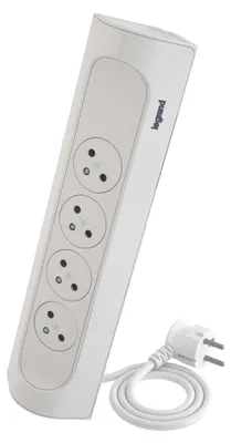 Legrand prodlužovací kabel 1 m / 4 zásuvky / bílá-černá / PVC / 1,5 mm2