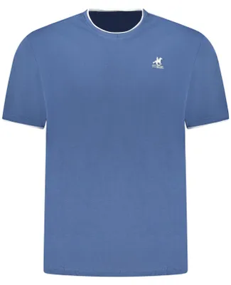 Produktbild von Elegantes Herren Kurzarm-T-Shirt in Blau mit Stickerei & Kontrastdetails