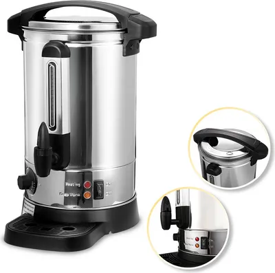 Image de Jopassy Chauffe-vin chaud en inox avec robinet Distributeur de boissons chaudes 8 litres Chaudière à vin chaud Distributeur automatique de vin chaud Pot à vin chaud électrique