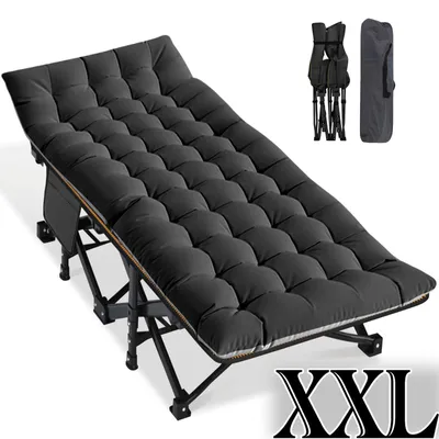 Produktbild von Meulbaty Camping Bett klappbar 400 kg belastbar Gästebett mit Matratze 198x81x46 cm Oxford-Gewebe faltbar für Balkon Garten Outdoor