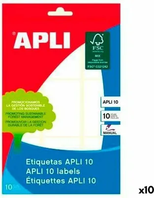 Image de Étiquettes adhésives Apli Blanc Papier 10 feuilles manuscrites (10 pièces)