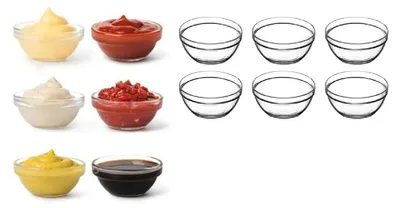 Mini-Glaskom-Set, 12 Stück, Dipschalen, 6 cm, spülmaschinenfest