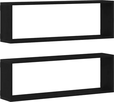 Produktbild von vidaXL Wandregale mit Regal 2 pcs Schwarz Eichen-Optik 80 x 15 x 26 cm