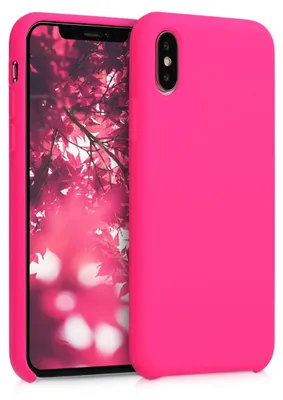 Produktbild von kwmobile Handyhülle für Apple iPhone XS Hülle - Case Silikon - Kabelloses Laden - Schutzhülle Cover in Neon Pink