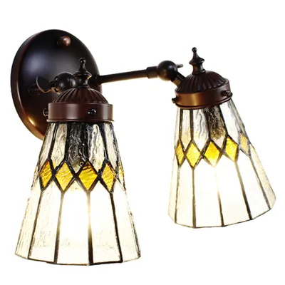 Zdjęcie produktu dla Clayre & Eef lampa ścienna Tiffany 30x23x23 cm szkło przezroczyste