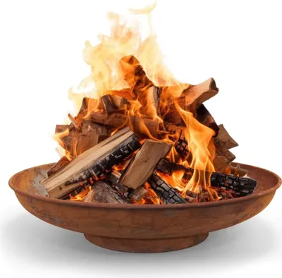 Immagine prodotto di Ciotola da fuoco HEAT 60 cm - ciotola da fuoco per il giardino - pozzo di fuoco all'aperto e barile di fuoco - ciotola da fuoco con griglia opzionale in acciaio di alta qualità - cesto da fuoco per il giardino - 60x60x16 cm
