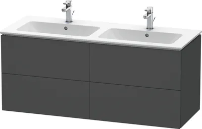 Produktbild von Waschtischunterbau L-CUBE 1290x481x550mm graphit matt graphit matt