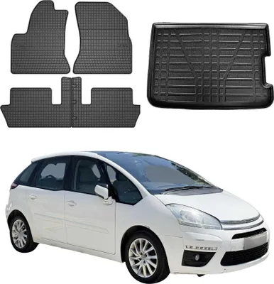 Immagine prodotto di Fußmatten & Kofferraumwanne Set für Citroen C4 Picasso 2006-2012 Gummi TPE 5x