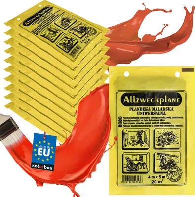 Obrázek produktu pro KOTARBAU® Sada 25 ks malířské fólie, krycí fólie, 4 x 5 m, malířská textilie, krycí plachta, odolná stavební ochranná fólie, šedá, silná malířská fólie