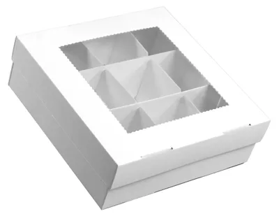 Produktbild von KAPAK 5er Muffinbox Weiß mit sichtfenster & Einsatz 30x30x10 cm