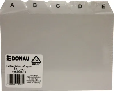 Produktbild von DONAU 7750007-13 Leitregister, A6 quer, PP, grau