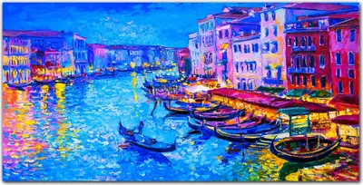 Produktbild von Coloray Bild aus Leinwand 100x50 Leinwand Dekoration - Stadt Boote