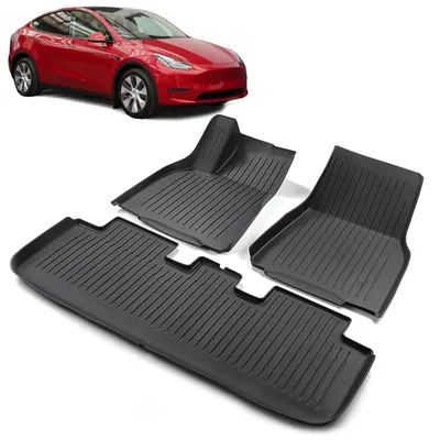 Zdjęcie produktu dla 3D PREMIUM LINE Dywaniki PRZÓD + TYŁ / WYSOKA KRAWĘDŹ do Tesla Model Y od 2019-