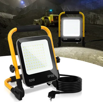 Immagine prodotto di Clanmacy 50W bianco freddo LED faretto da costruzione 6000K luce di lavoro LED proiettore luce di lavoro