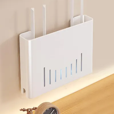 Router-Aufbewahrungsbox, Wandmontage, WLAN-Rack, Weiß