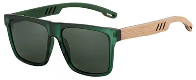 Produktbild von VeyRey Nerd-Sonnenbrille aus Holzimitat Surance grün fassung schwarz gläser Univerzální