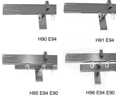 Produktbild von Innenlauf Gardinenstangen eckig Edelstahl Look kantiges Design 1-, 2- läufig E94