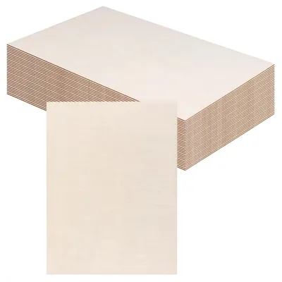 Imagen del producto de Paneles de madera de tilo, 30 x 20 cm, 2 mm de grosor, 24 unidades, para proyectos creativos