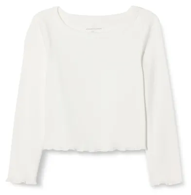 Immagine prodotto di A. Essentials, top corto a maniche lunghe in maglia a coste, color avorio, taglia 8 anni
