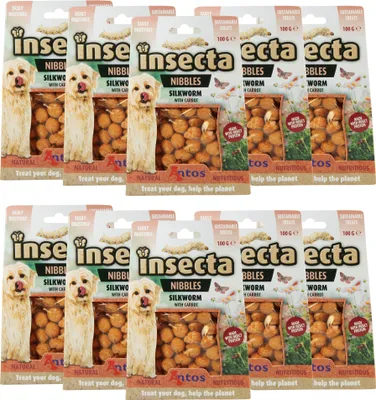 Produktbild von 10x100g - Insecta Nibbles Silkworm - Hundekekse mit Insektenprotein