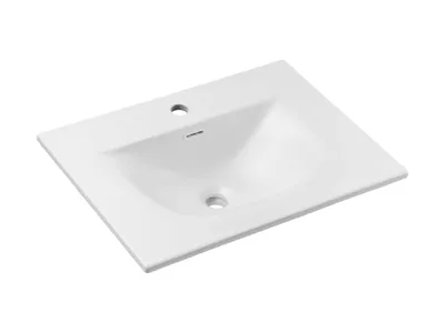 Imagen del producto de Lavabo de cerámica, 61x46 cm, blanco mate, rectangular