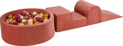 Obrázok produktu pre Penové stavebné kocky pre deti s bazénom na loptičky – mäkké stavebné kocky pre bábätká
