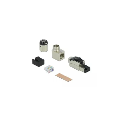 Produktbild von Delock RJ45 Stecker feldkonfektionierbar Cat.6A Metall gewinkelt