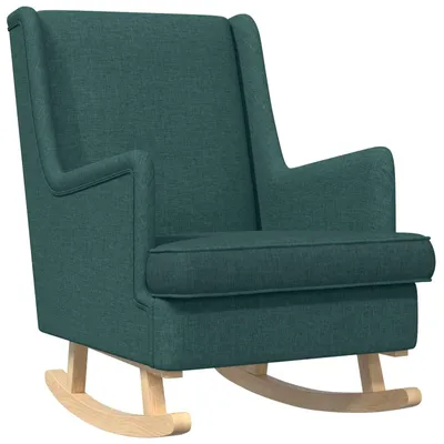 Image de vidaXL Fauteuil à bascule vert foncé 62 x 80 x 85 cm en tissu